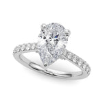 Pear Shape Hidden Halo Lab Grown Diamond Engagement Ring - VS1 D/E/F | 14K & 18K Gold | 14K White Gold | Pear Shape Lab Diamond | Picasso Gold & Diamond Chicago