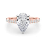 Pear Shape Hidden Halo Lab Grown Diamond Engagement Ring - VS1 D/E/F | 14K & 18K Gold | 14K Yellow Gold | Pear Shape Lab Diamond | Picasso Gold & Diamond Chicago