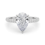 Pear Shape Hidden Halo Lab Grown Diamond Engagement Ring - VS1 D/E/F | 14K & 18K Gold | 14K Rose Gold | Pear Shape Lab Diamond | Picasso Gold & Diamond Chicago