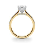 Pear Shape Hidden Halo Lab Grown Diamond Engagement Ring - VS1 D/E/F | 14K & 18K Gold | 14K Rose Gold | Pear Shape Lab Diamond | Picasso Gold & Diamond Chicago