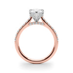Pear Shape Hidden Halo Lab Grown Diamond Engagement Ring - VS1 D/E/F | 14K & 18K Gold | 14K Rose Gold | Pear Shape Lab Diamond | Picasso Gold & Diamond Chicago
