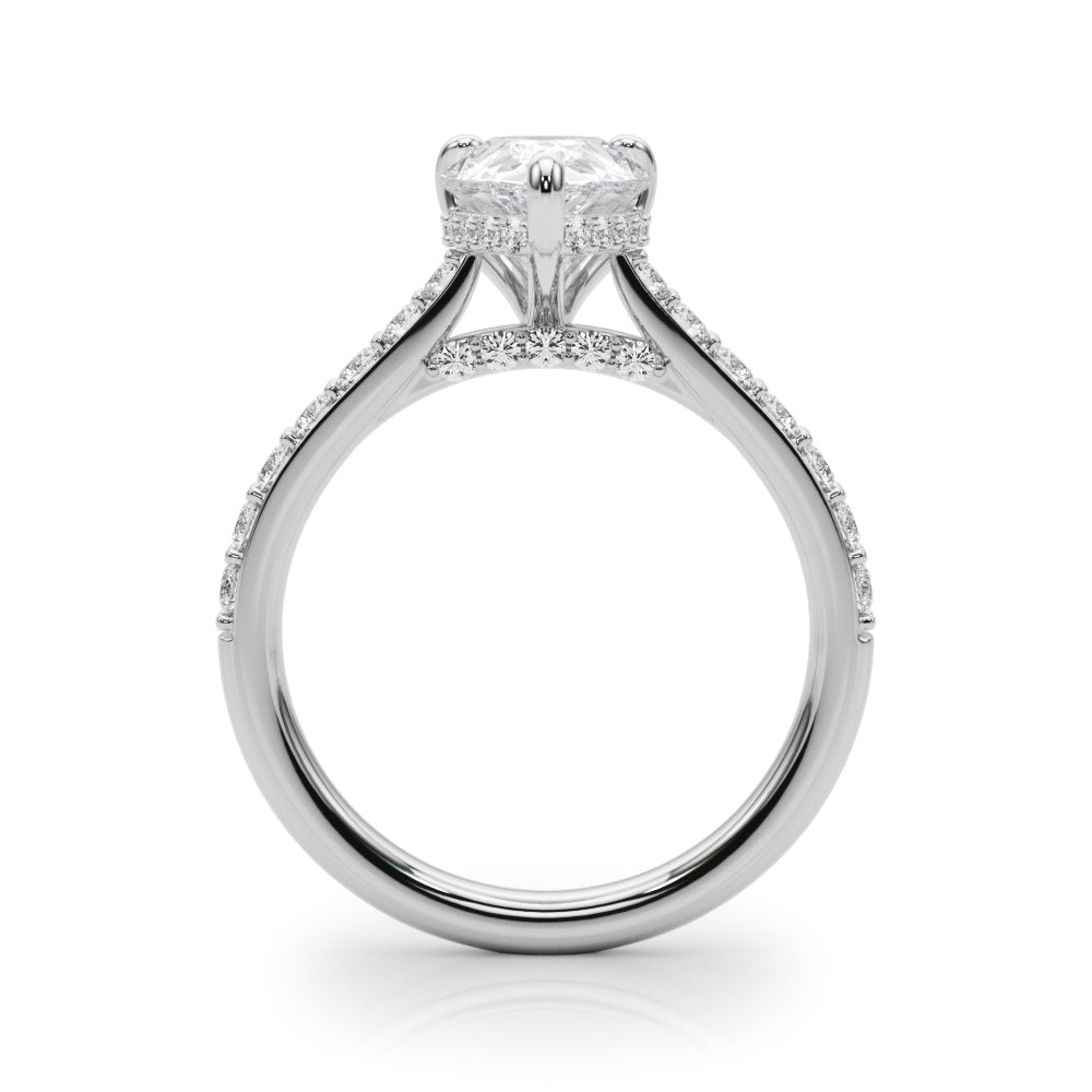 Pear Shape Hidden Halo Lab Grown Diamond Engagement Ring - VS1 D/E/F | 14K & 18K Gold | 14K Rose Gold | Pear Shape Lab Diamond | Picasso Gold & Diamond Chicago