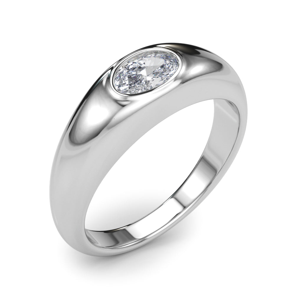 Oval Solitaire Lab Grown Diamond Engagement Ring - VS1 D/E/F | 14K & 18K Gold | 14K Yellow Gold | Oval Lab Diamond | Picasso Gold & Diamond Chicago