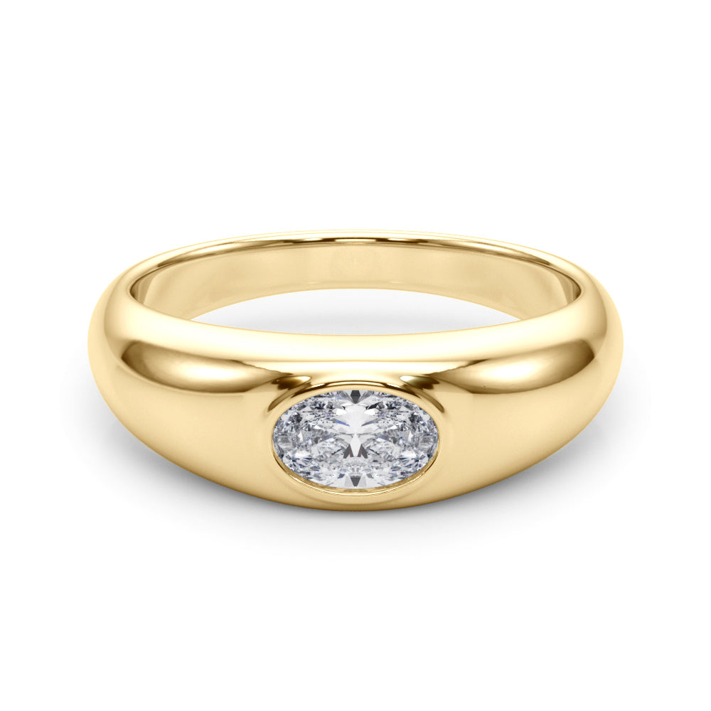 Oval Solitaire Lab Grown Diamond Engagement Ring - VS1 D/E/F | 14K & 18K Gold | 14K Yellow Gold | Oval Lab Diamond | Picasso Gold & Diamond Chicago