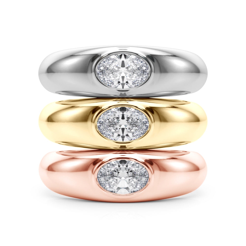 Oval Solitaire Lab Grown Diamond Engagement Ring - VS1 D/E/F | 14K & 18K Gold | 18K White Gold | Oval Lab Diamond | Picasso Gold & Diamond Chicago