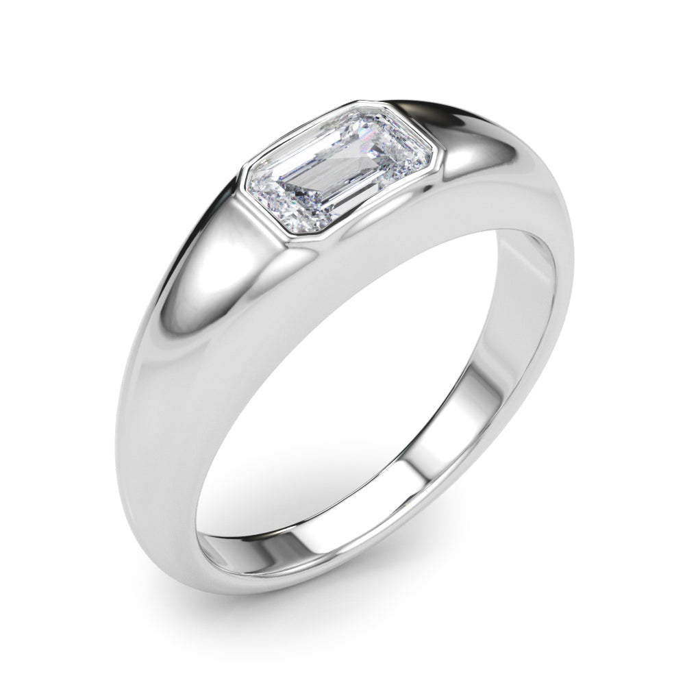 Emerald Cut Solitaire Lab Grown Diamond Engagement Ring - VS1 D/E/F | 14K & 18K Gold | 14K Yellow Gold | Emerald Cut Lab Diamond | Picasso Gold & Diamond Chicago
