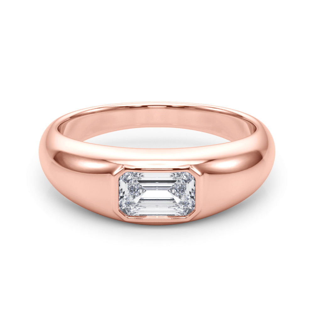Emerald Cut Solitaire Lab Grown Diamond Engagement Ring - VS1 D/E/F | 14K & 18K Gold | 14K Yellow Gold | Emerald Cut Lab Diamond | Picasso Gold & Diamond Chicago