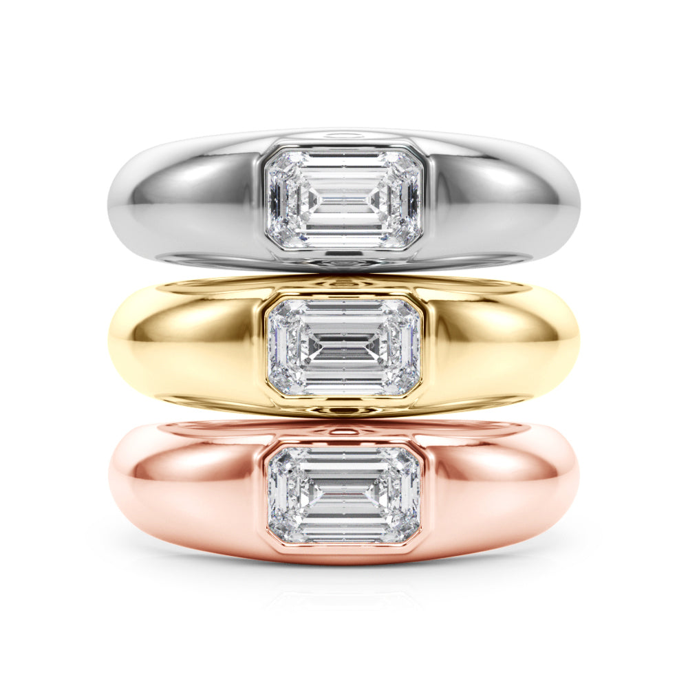Emerald Cut Solitaire Lab Grown Diamond Engagement Ring - VS1 D/E/F | 14K & 18K Gold | 18K White Gold | Emerald Cut Lab Diamond | Picasso Gold & Diamond Chicago