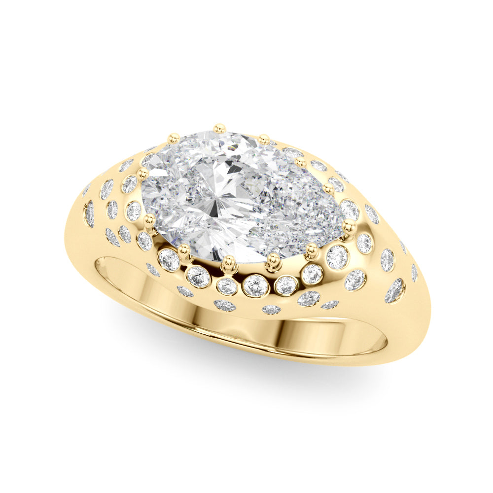 Pear Classic Lab Grown Diamond Engagement Ring - VS1 D/E/F | 14K & 18K Gold | 14K Yellow Gold | Pear Lab Diamond | Picasso Gold & Diamond Chicago