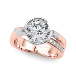 Round Bypass Lab Grown Diamond Engagement Ring - VS1 D/E/F | 14K & 18K Gold | 14K White Gold | Round Lab Diamond | Picasso Gold & Diamond Chicago