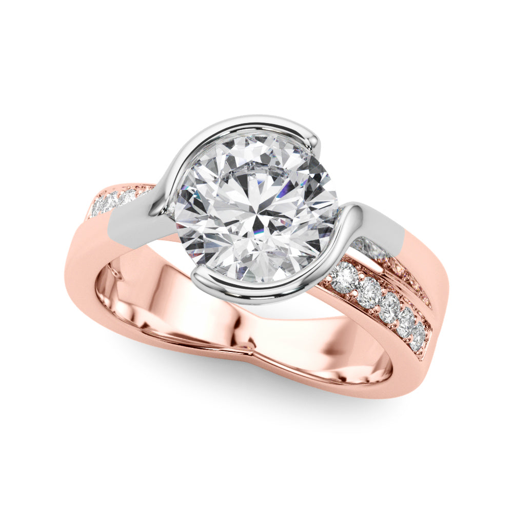 Round Bypass Lab Grown Diamond Engagement Ring - VS1 D/E/F | 14K & 18K Gold | 14K White Gold | Round Lab Diamond | Picasso Gold & Diamond Chicago