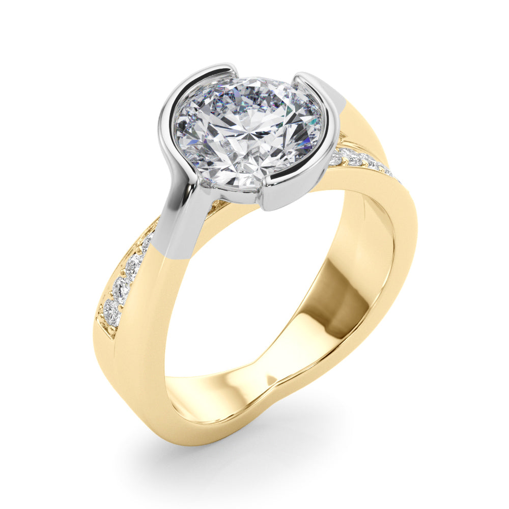 Round Bypass Lab Grown Diamond Engagement Ring - VS1 D/E/F | 14K & 18K Gold | 14K White Gold | Round Lab Diamond | Picasso Gold & Diamond Chicago
