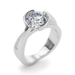 Round Bypass Lab Grown Diamond Engagement Ring - VS1 D/E/F | 14K & 18K Gold | 14K Yellow Gold | Round Lab Diamond | Picasso Gold & Diamond Chicago