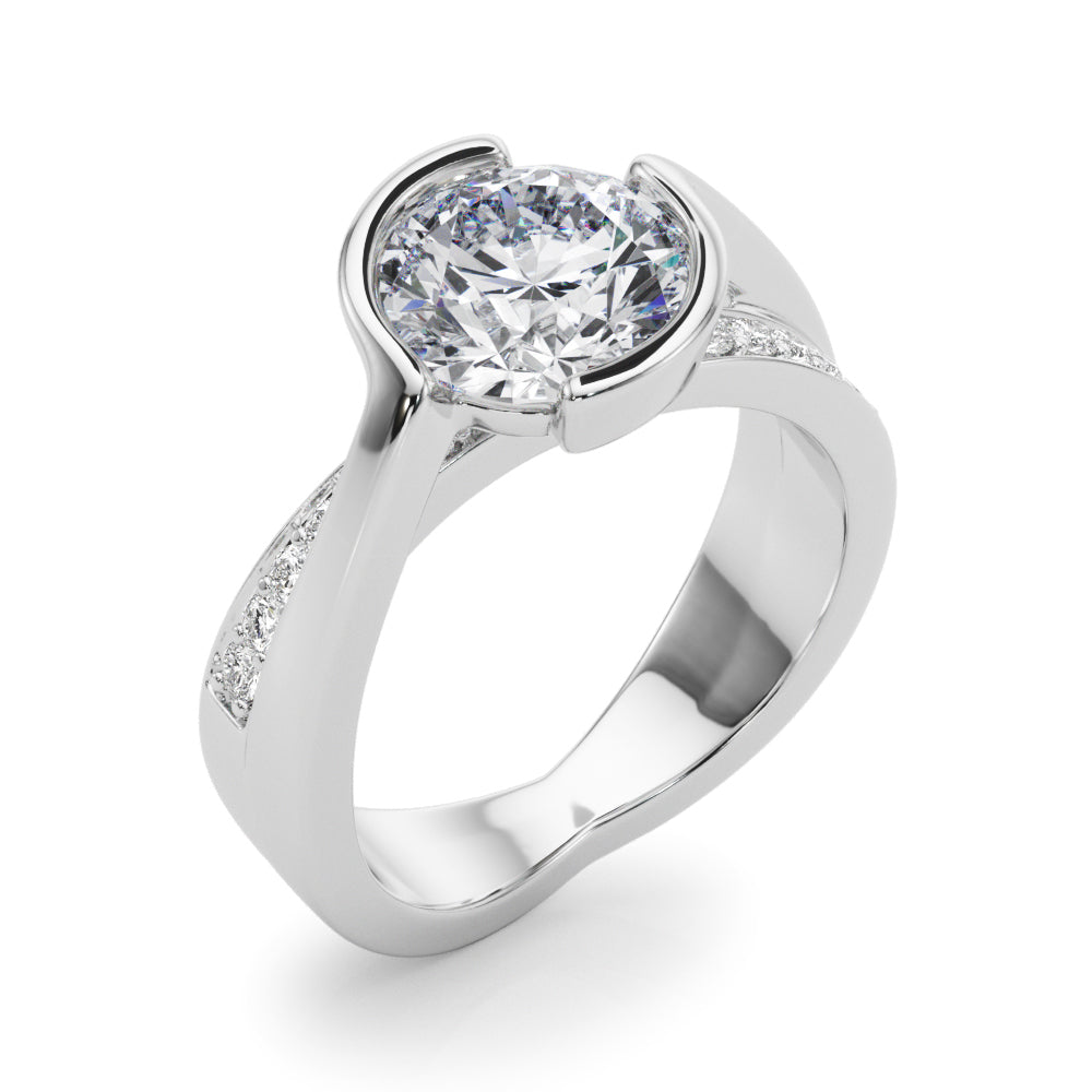 Round Bypass Lab Grown Diamond Engagement Ring - VS1 D/E/F | 14K & 18K Gold | 14K Yellow Gold | Round Lab Diamond | Picasso Gold & Diamond Chicago