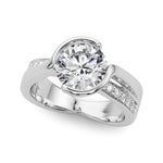 Round Bypass Lab Grown Diamond Engagement Ring - VS1 D/E/F | 14K & 18K Gold | 14K White Gold | Round Lab Diamond | Picasso Gold & Diamond Chicago