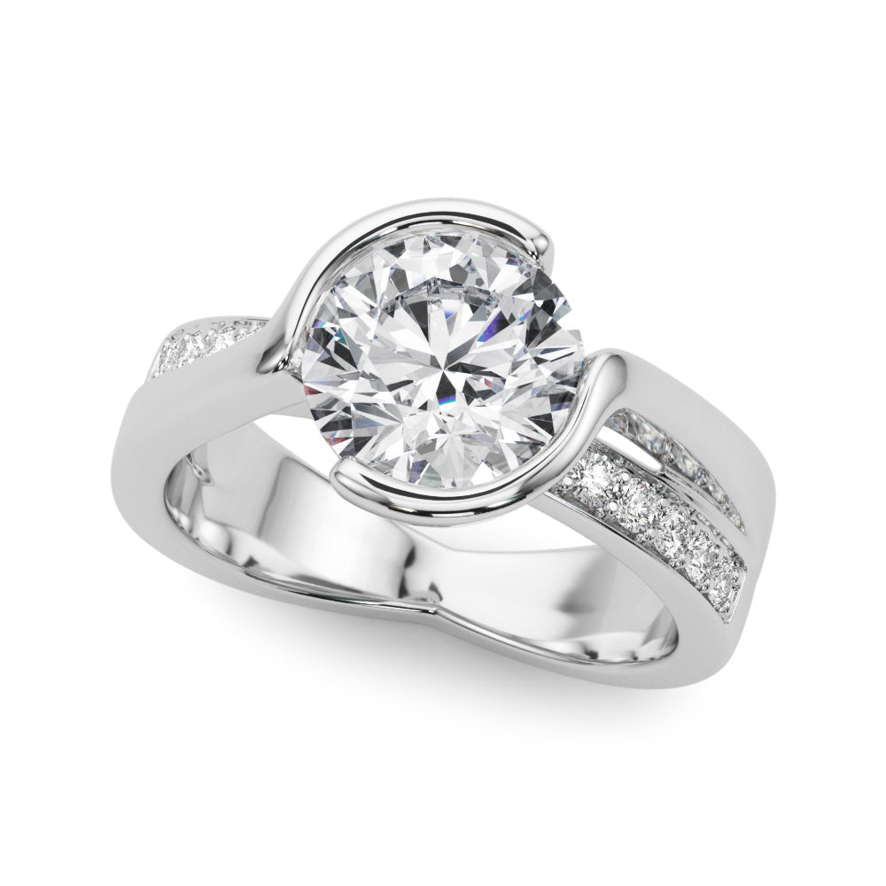 Round Bypass Lab Grown Diamond Engagement Ring - VS1 D/E/F | 14K & 18K Gold | 14K White Gold | Round Lab Diamond | Picasso Gold & Diamond Chicago