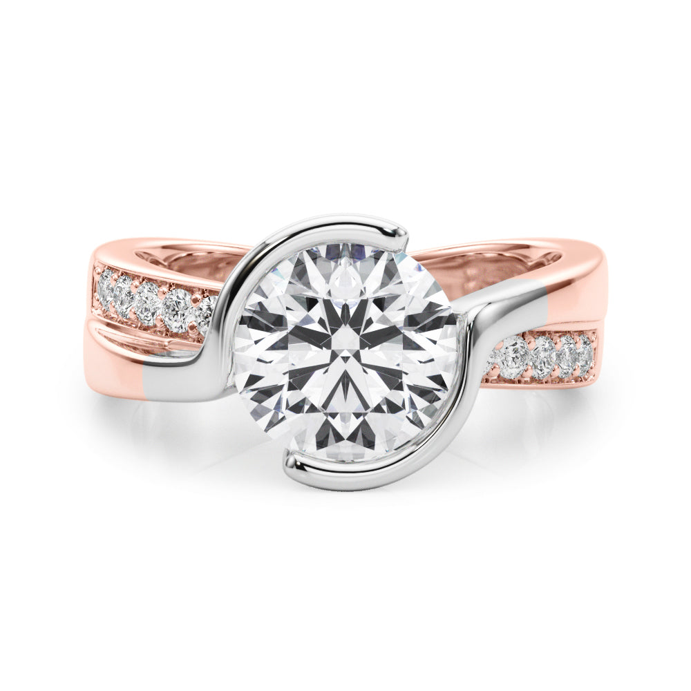 Round Bypass Lab Grown Diamond Engagement Ring - VS1 D/E/F | 14K & 18K Gold | 14K Yellow Gold | Round Lab Diamond | Picasso Gold & Diamond Chicago