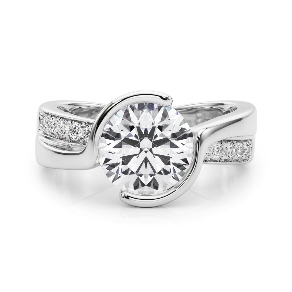 Round Bypass Lab Grown Diamond Engagement Ring - VS1 D/E/F | 14K & 18K Gold | 14K Rose Gold | Round Lab Diamond | Picasso Gold & Diamond Chicago