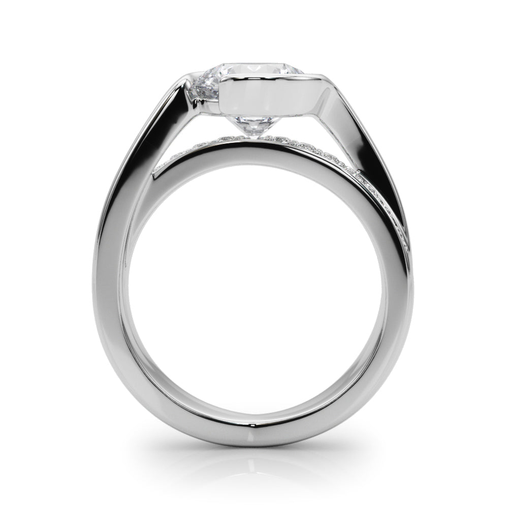 Round Bypass Lab Grown Diamond Engagement Ring - VS1 D/E/F | 14K & 18K Gold | 14K Rose Gold | Round Lab Diamond | Picasso Gold & Diamond Chicago