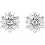 Vintage-Inspired 14K White Gold 1 CTW Natural Diamond Stud Earrings - Picasso Gold & Diamond Jewelry