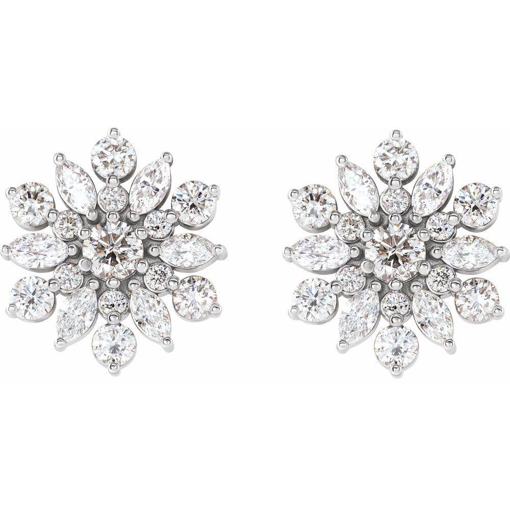 Vintage-Inspired 14K White Gold 1 CTW Natural Diamond Stud Earrings - Picasso Gold & Diamond Jewelry