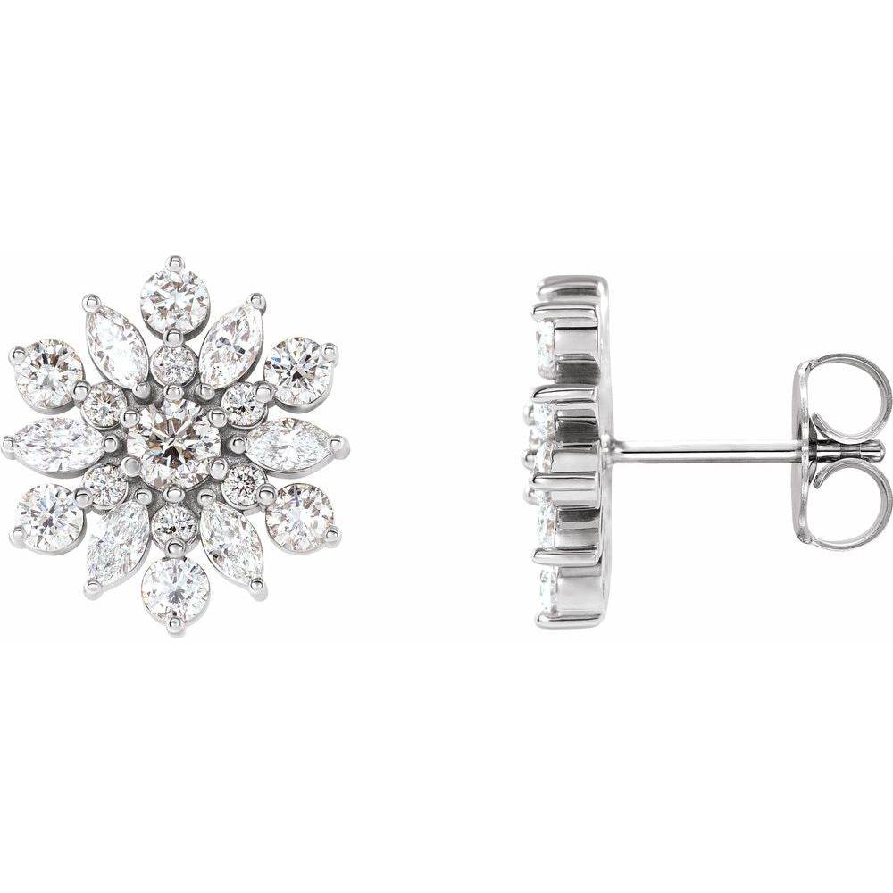 Vintage-Inspired 14K White Gold 1 CTW Natural Diamond Stud Earrings - Picasso Gold & Diamond Jewelry