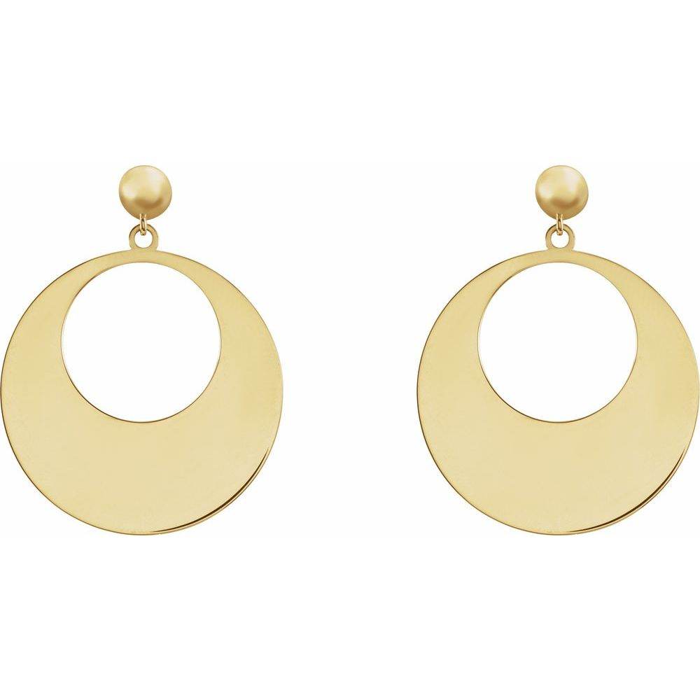 14K Yellow Circle Dangle Earrings - Picasso Gold & Diamond Jewelry