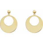 14K Yellow Circle Dangle Earrings - Picasso Gold & Diamond Jewelry