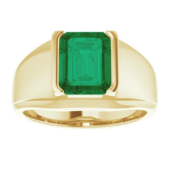 14K Gold 10x8 Emerald Ring
