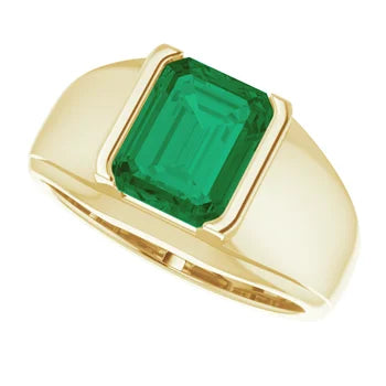 14K Gold 10x8 Emerald Ring