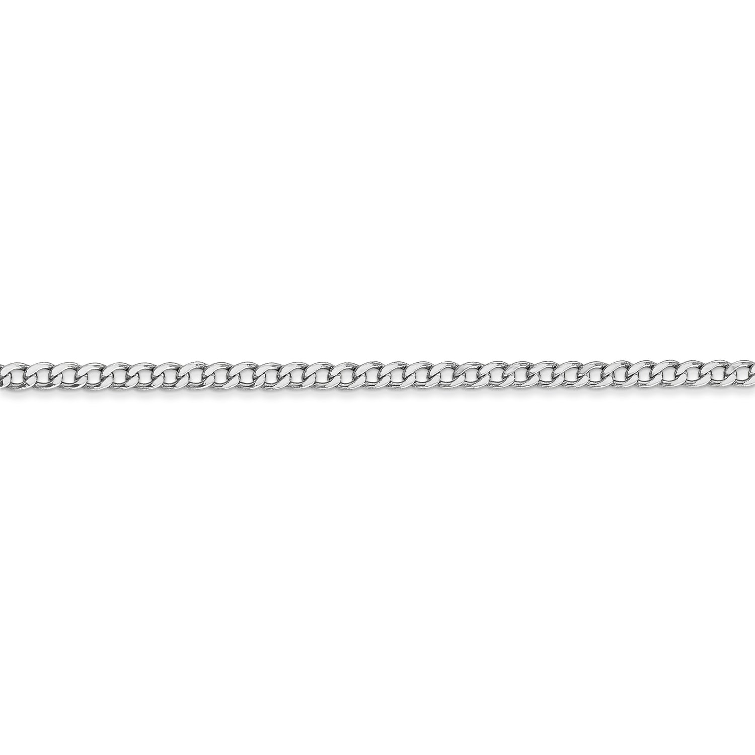 14k WG 2.5mm Semi-Solid Curb Chain