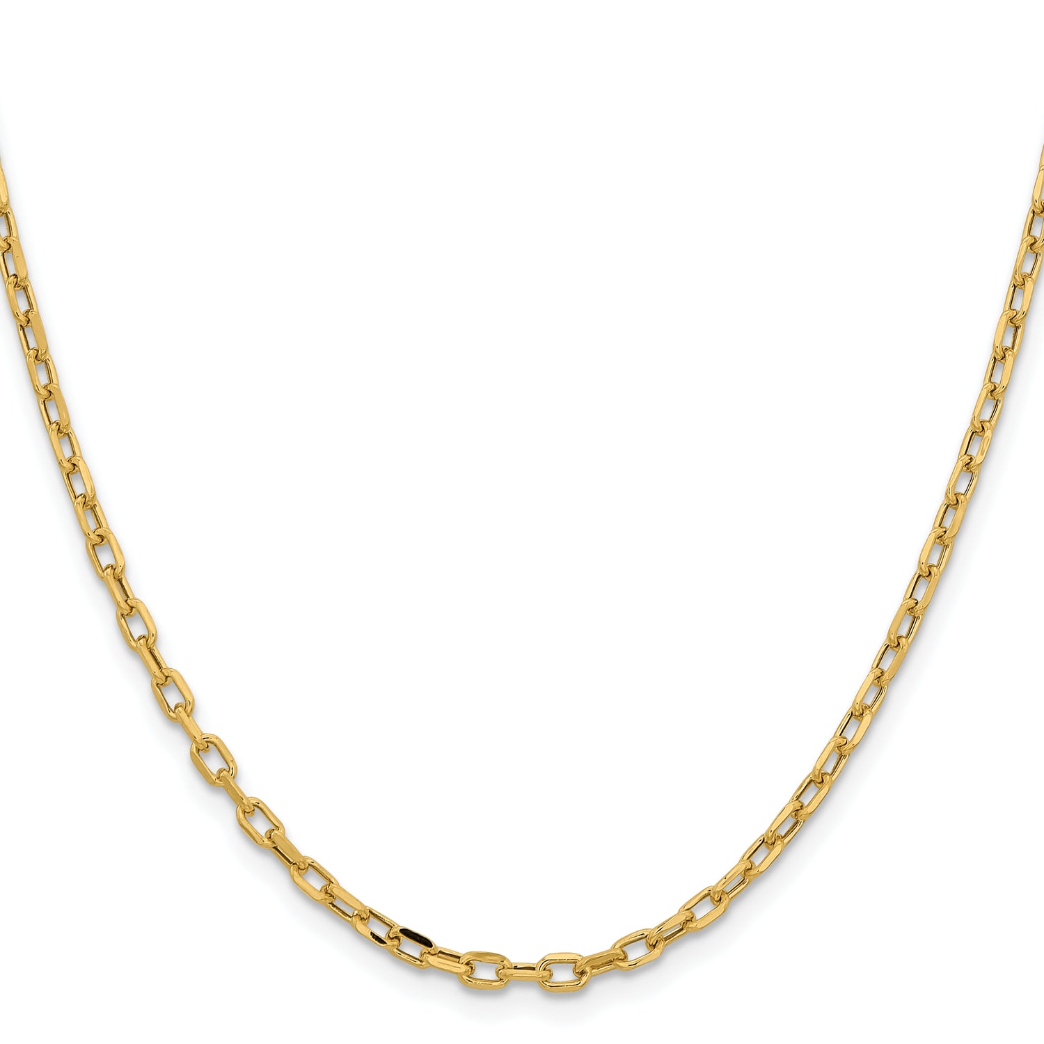 14k 3mm Semi-solid D/C Open Link Cable Chain