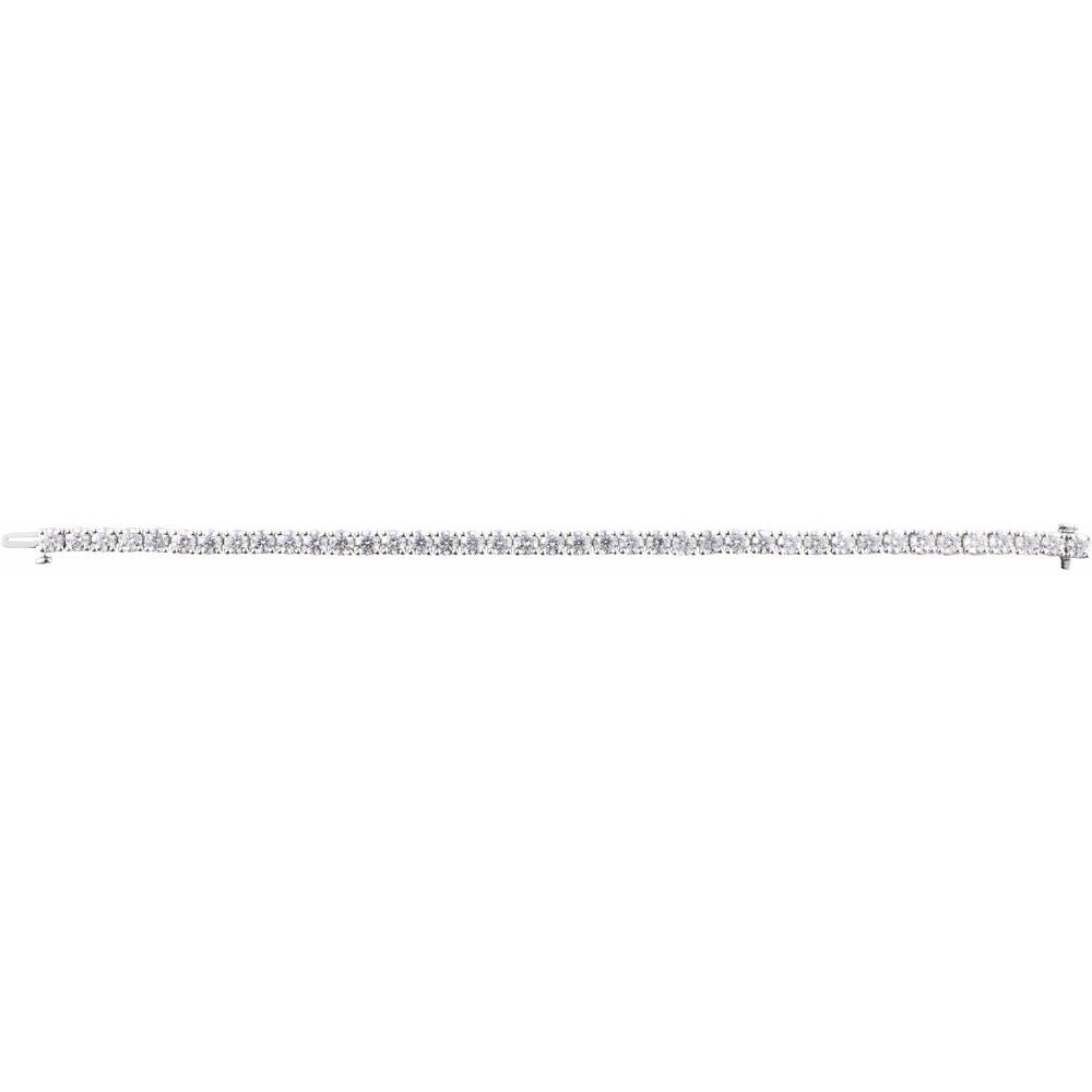 14K White Gold 10 CTW Lab-Grown Diamond Line Bracelet - 7