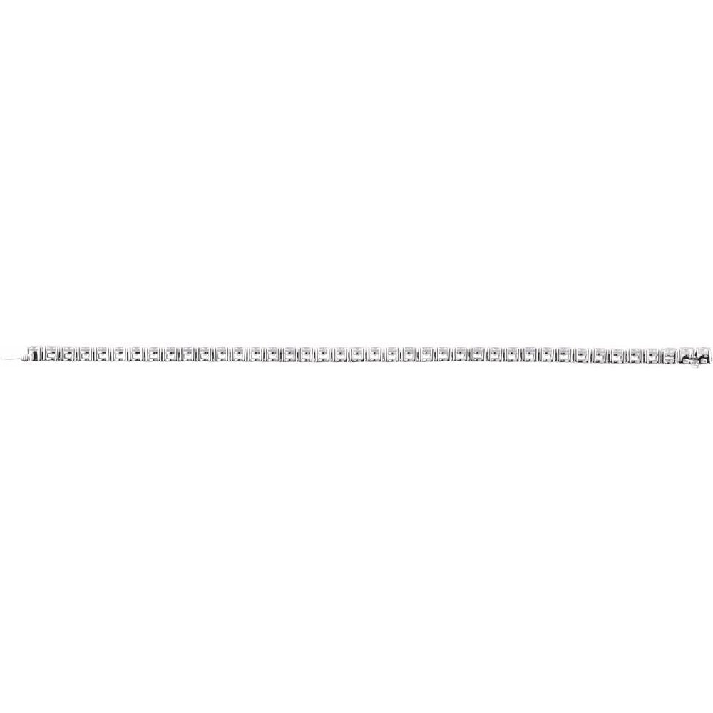 14K White Gold 10 CTW Lab-Grown Diamond Line Bracelet - 7