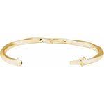 14K Yellow Gold Hinged Twisted Bangle Bracelet – 7" Polished Box Clasp - Picasso Gold & Diamond Jewelry