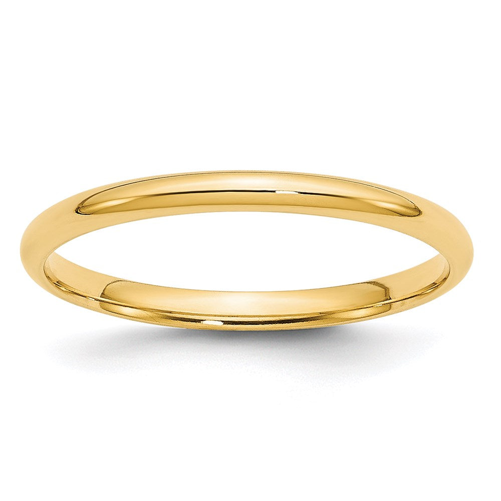 14K Yellow Gold 2mm Comfort Fit Wedding Band – Lightweight Classic