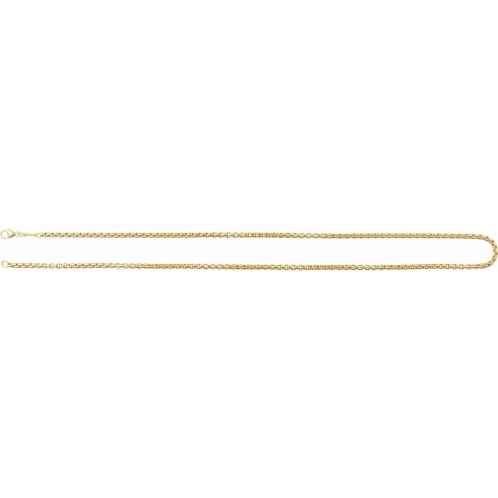 14K Yellow 2.6 mm Rounded Box 20" Chain