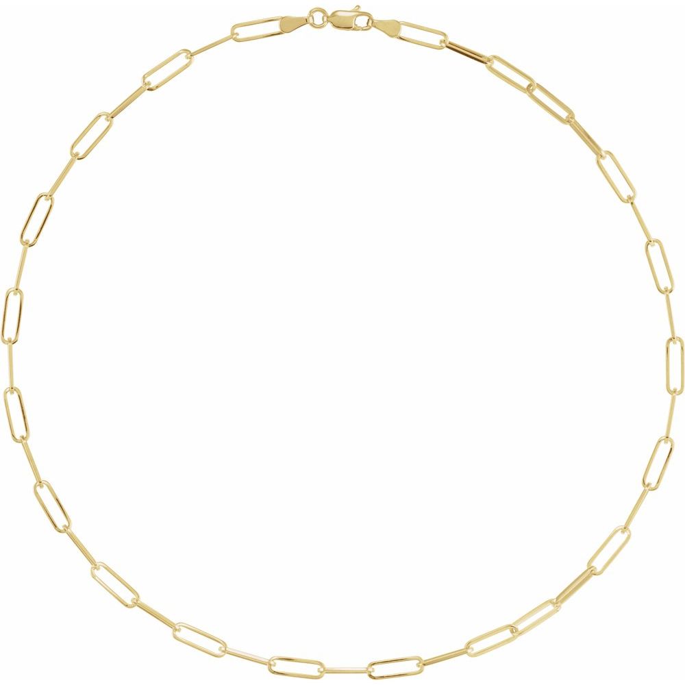 14K Gold 16" Paperclip Chain - Picasso Gold & Diamond Jewelry