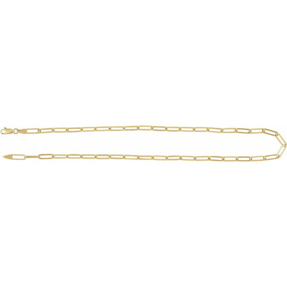 14K Gold 16" Paperclip Chain