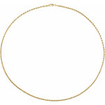 14K Yellow Gold 2mm Hollow Rope Chain – 16" & 18" - Picasso Gold & Diamond Jewelry