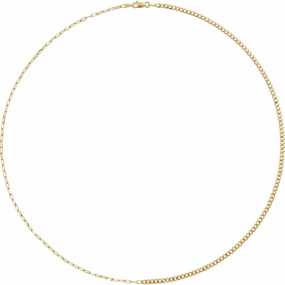 14K yellow curb and paperclip chain