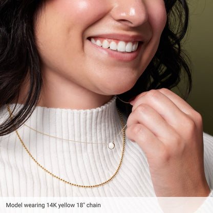 14K Yellow Gold 2mm Hollow Bead Chain Necklace – 18" Length