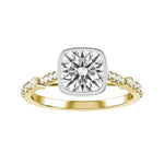 Cushion Lab-grown Diamond Bridal Ring — down
