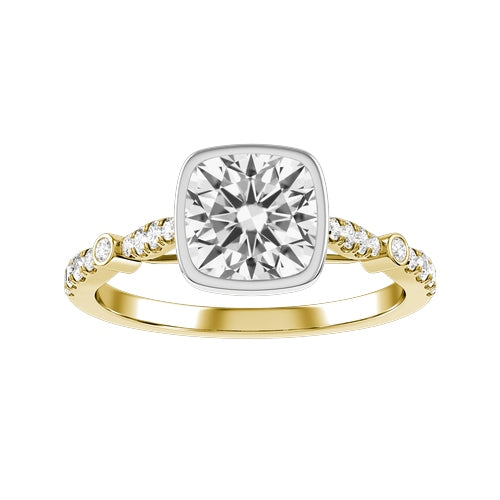 Cushion Lab-grown Diamond Bridal Ring — down