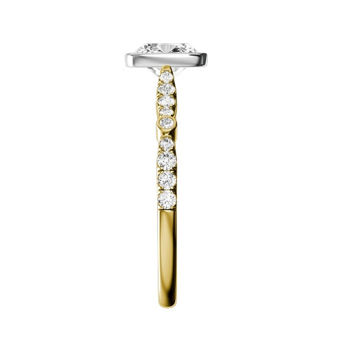 Cushion Lab-grown Diamond Bridal Ring — side