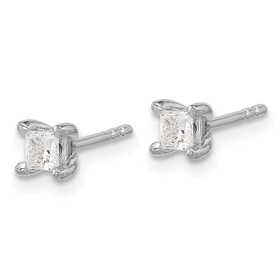 14kw .33ctw VS DEF Lab Grown Princess Diamond 4 Prong Earrings