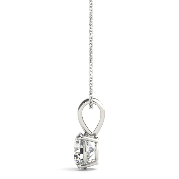 1 ct tw Round Lab Grown Diamond Pendant in 14K White Gold