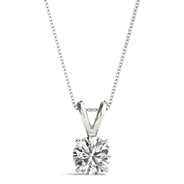 5/8 ct tw Round Lab Grown Diamond Pendant in 14K White Gold