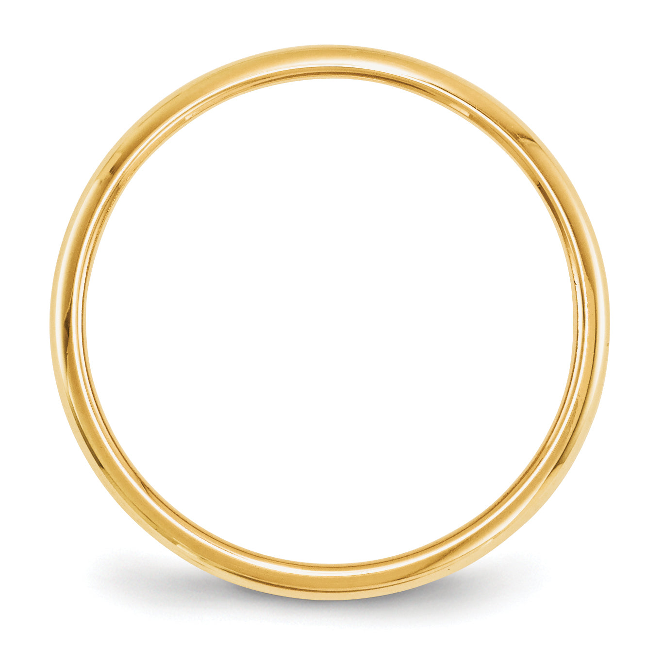 14K Yellow Gold 2mm Half-Round Wedding Band
