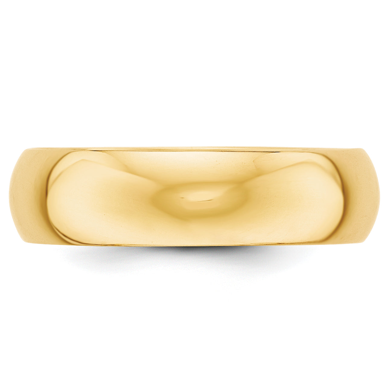 14K Yellow Gold 6mm Half-Round Wedding Band